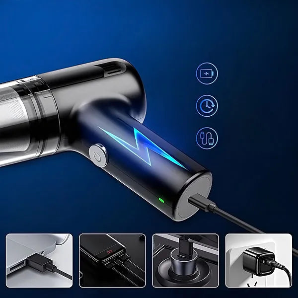 CleanJet™ – Mini Aspiradora Portátil para Auto y Hogar